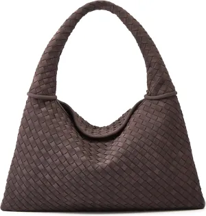 Suede Woven Hobo Bags Purses for Women Woven Leather Bag Vintage Tote Bag Retro Handbag Satchel 2025