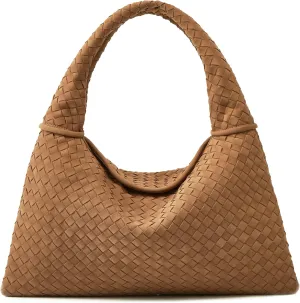 Suede Woven Hobo Bags Purses for Women Woven Leather Bag Vintage Tote Bag Retro Handbag Satchel 2025