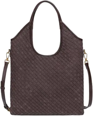 Suede Woven Shoulder Bag for Women Woven Leather Hobo Bag Tote Bag Large Crossbody Bag Retro Handbag Satchel