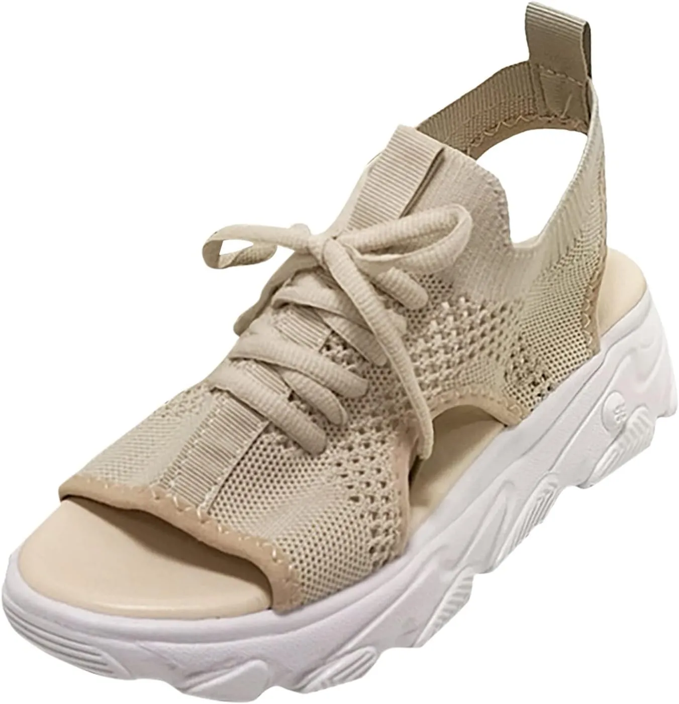 Summer New Thick Sole Mesh Sandals Fashion Casual Women Shoes Flat Bottom Hollow Out High Heeled Sandals