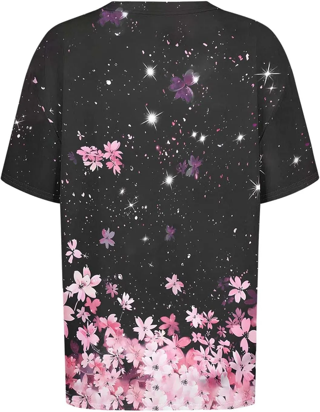 Summer Tops for Women 2025 Trendy V Neck Short Sleeve T Shirts Dressy Casual Blouses Cute Print Tees Vacation Outfits