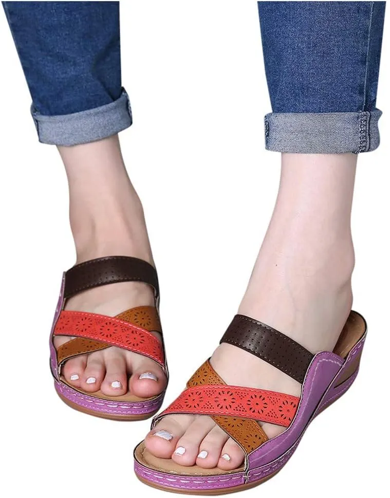 Summer Women's Ladies Sewing Soft Beach Outdoor Vacation Casual Sandals Shoes Slippers for Women