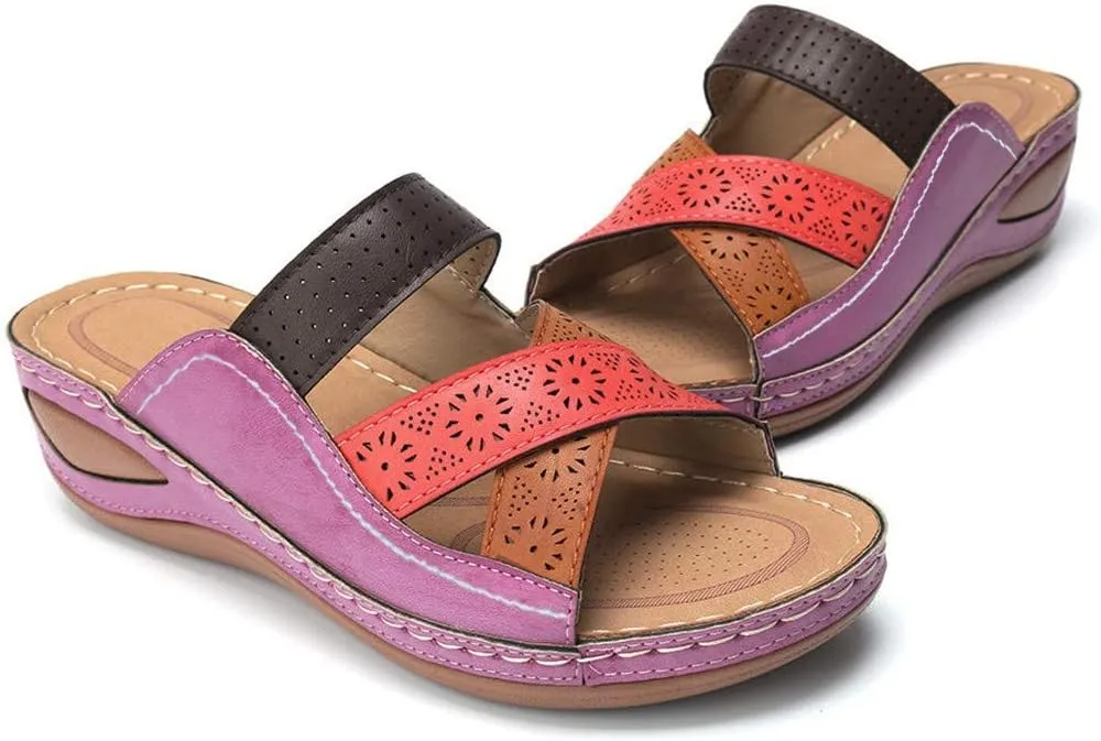 Summer Women's Ladies Sewing Soft Beach Outdoor Vacation Casual Sandals Shoes Slippers for Women
