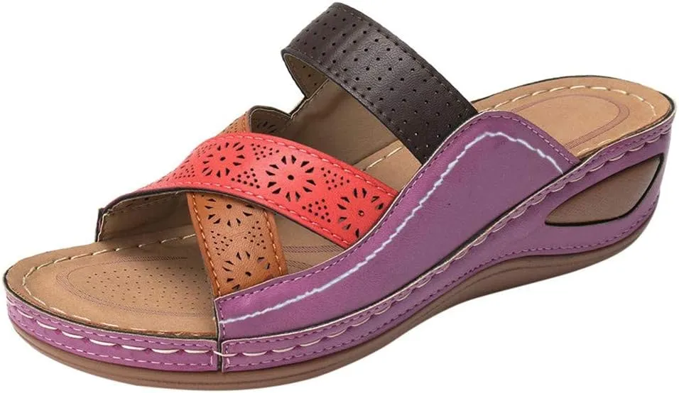 Summer Women's Ladies Sewing Soft Beach Outdoor Vacation Casual Sandals Shoes Slippers for Women