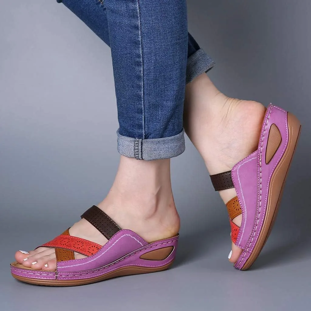 Summer Women's Ladies Sewing Soft Beach Outdoor Vacation Casual Sandals Shoes Slippers for Women