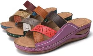 Summer Women's Ladies Sewing Soft Beach Outdoor Vacation Casual Sandals Shoes Slippers for Women