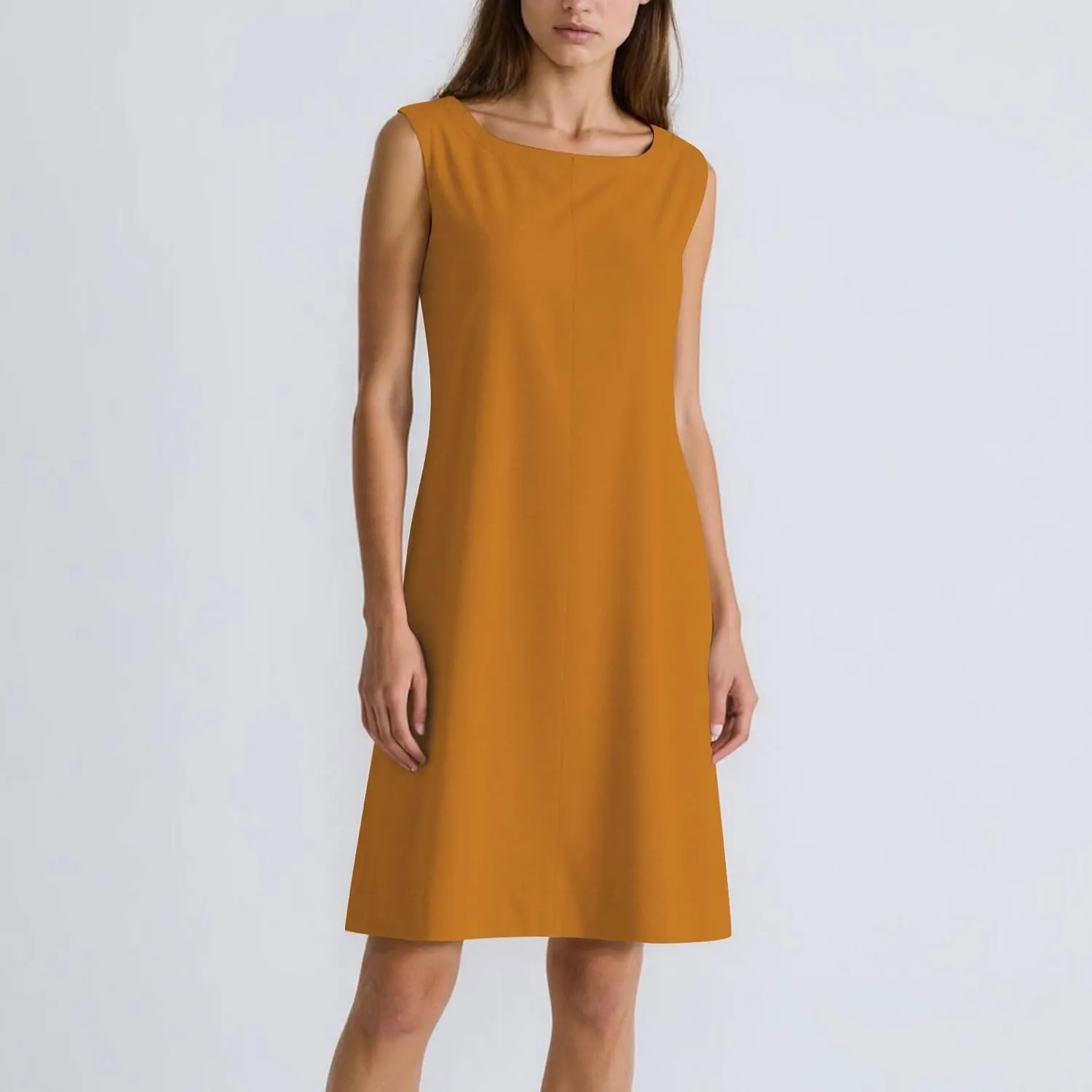 Sundresses for Women 2025 Solid Round Neck Sleeveless Tank Dress Casual Beach Vacation Cotton Linen Mini Dresses