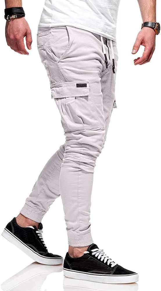 Sweatpants for Men Big and Tall Casual Mens Gifts Cargo Pants Hiking Workout Joggers Expandable-Waist Flat-Front Pant