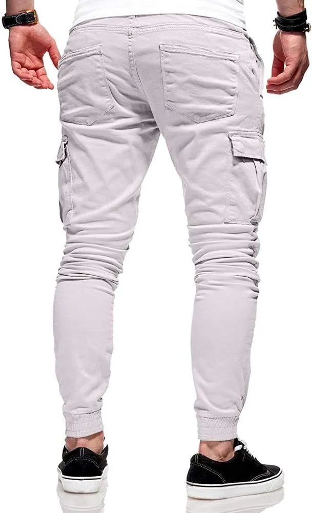 Sweatpants for Men Big and Tall Casual Mens Gifts Cargo Pants Hiking Workout Joggers Expandable-Waist Flat-Front Pant