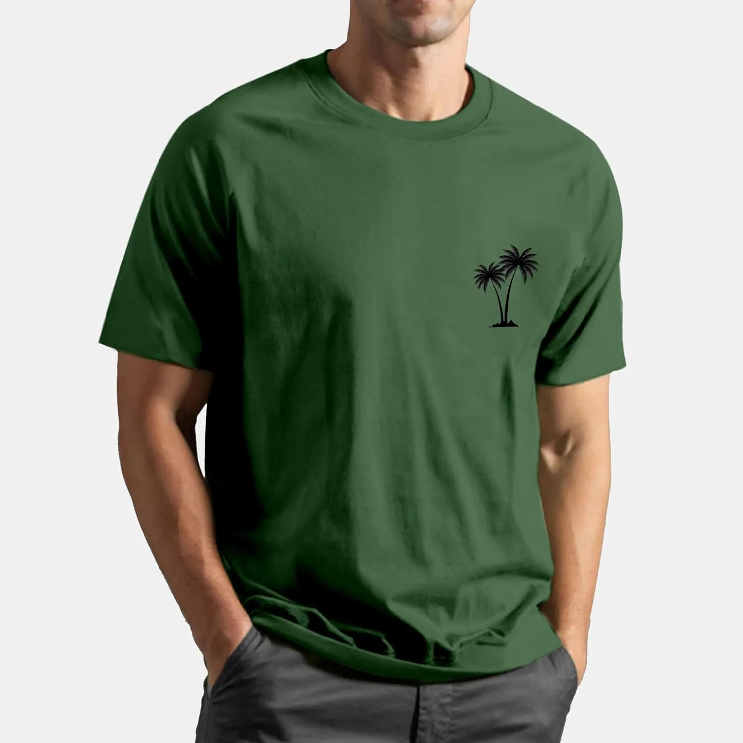 T Shirts for Man Palm Tree Printed Graphic Tees Casual Summer Beach Tops Short Sleeve Crew Neck Basic Tee Shirts