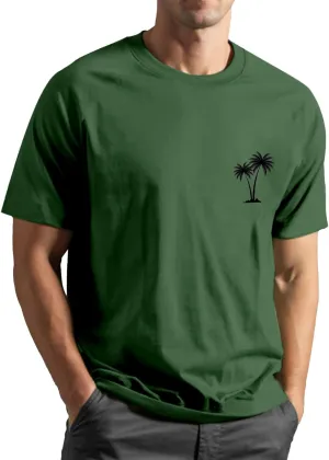 T Shirts for Man Palm Tree Printed Graphic Tees Casual Summer Beach Tops Short Sleeve Crew Neck Basic Tee Shirts