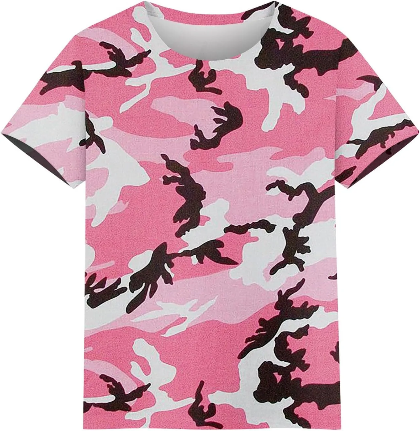 T Shirts for Women Camouflage Print Cute Going Out Tops Short Sleeve Crew Neck Shirts Blouses Casual Clothes Trendy S-5xl