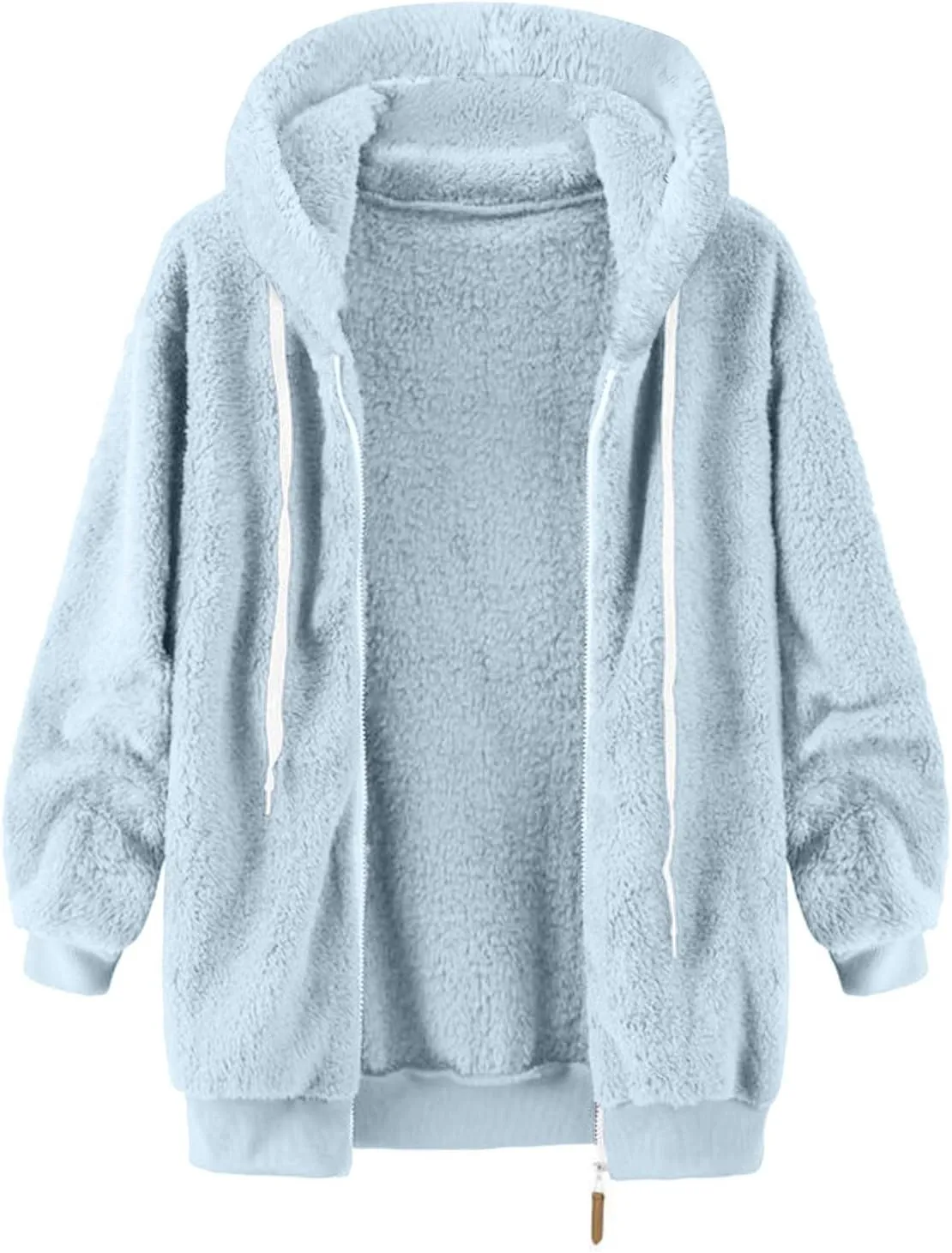TANGNADE Cute Jackets for Women Trendy Plus Size Winter Fuzzy Fleece Coats Comfy Warm Zip Up Hoodies Outwear