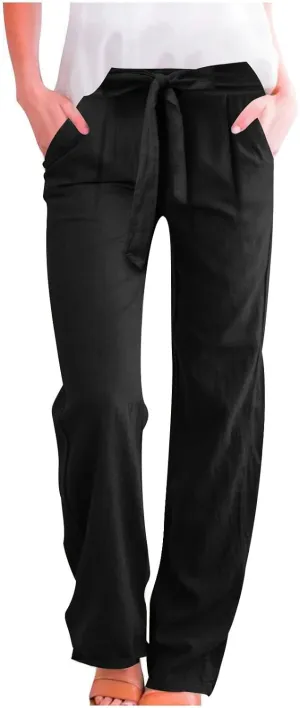 TARIENDY Petite Pants for Women Dressy Ladies 2025 Summer Comfy Outfits Casual high Waist Pants Elastic Drawstring Trousers