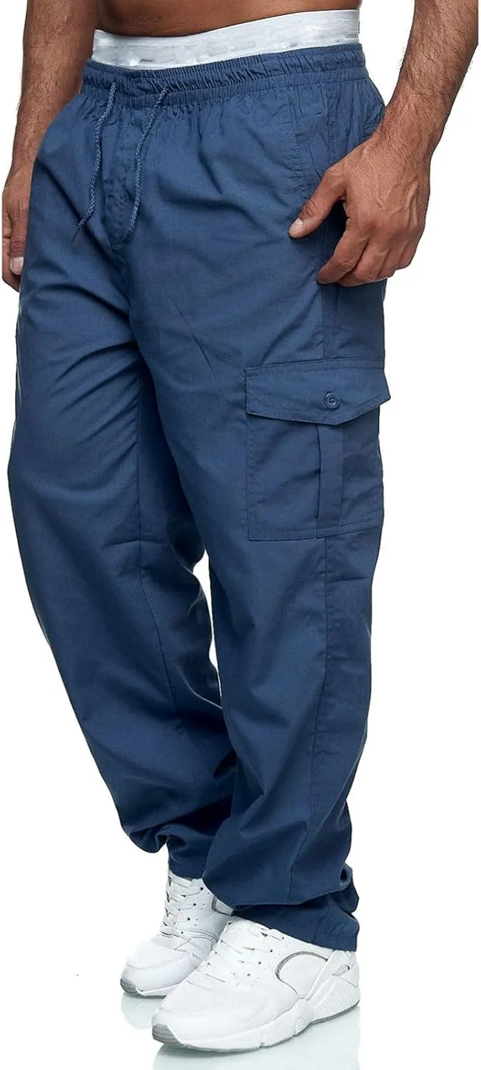 Thatrich Mens Straight Leg Sweatpants Workout Cargo Pants Stretch Trousers Slim Fit Wide Leg Pants Athletic Joggers Fall Pant