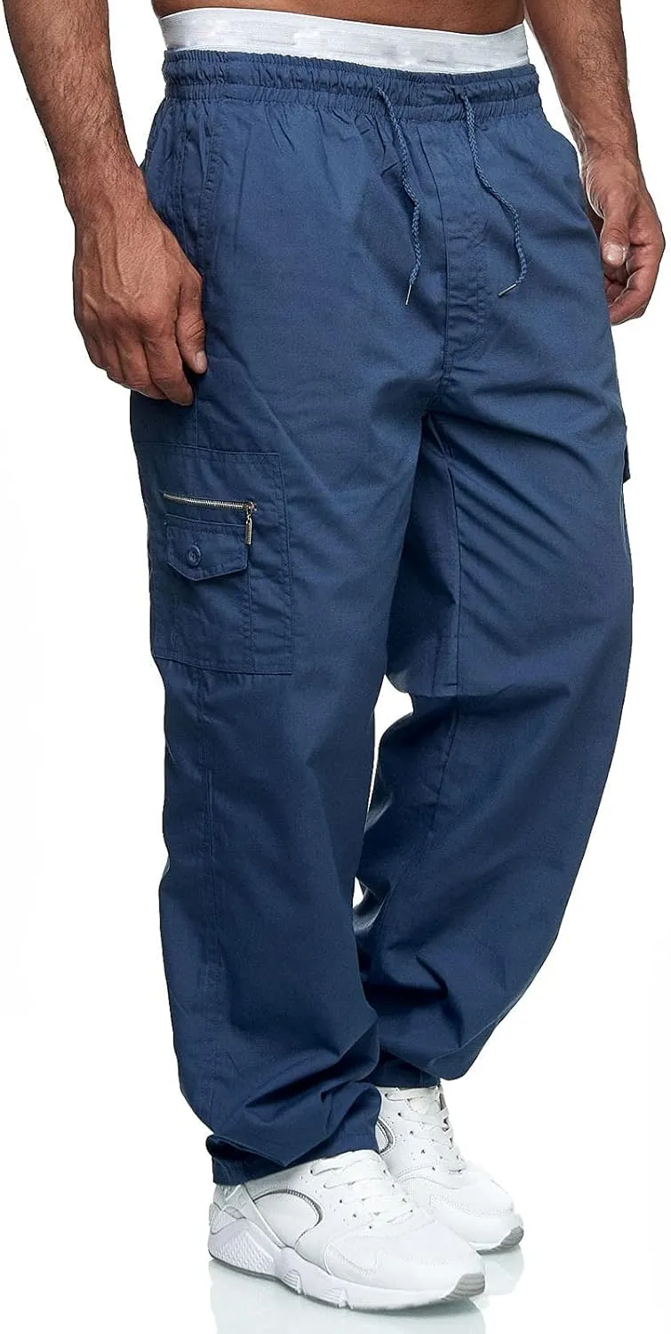 Thatrich Mens Straight Leg Sweatpants Workout Cargo Pants Stretch Trousers Slim Fit Wide Leg Pants Athletic Joggers Fall Pant