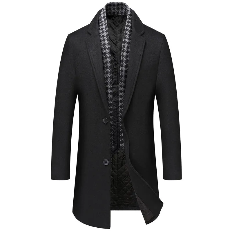 Timeless Elegance: New Mid-length Woolen Coat for Men