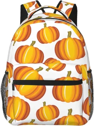 Travel Laptop Backpack for Women Lightweight College Backpack Adjustable Fits 15.6 Inch Laptop Bag Waterproof Computer Bag for Men, Work, Gym - Pumpkin