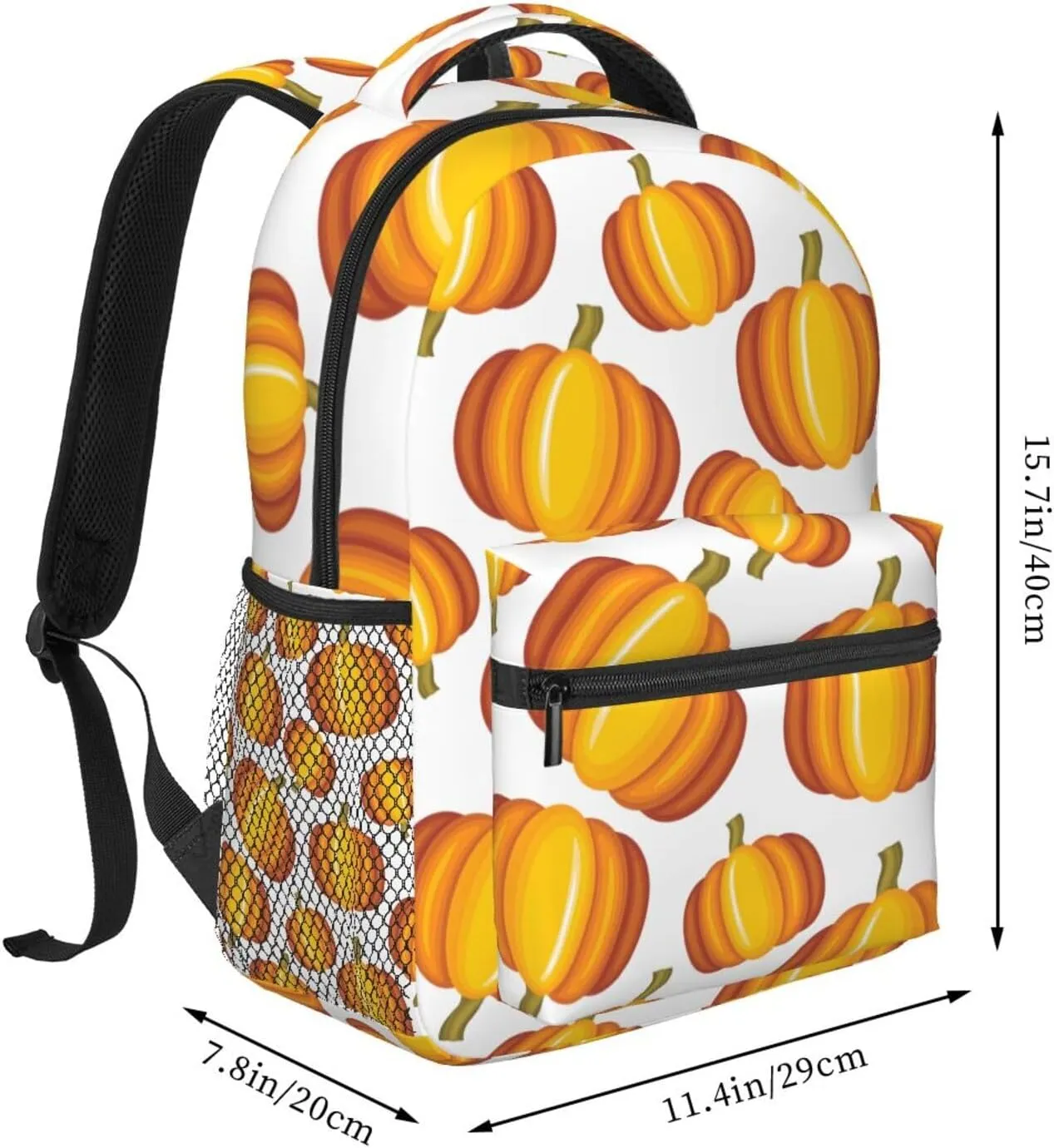 Travel Laptop Backpack for Women Lightweight College Backpack Adjustable Fits 15.6 Inch Laptop Bag Waterproof Computer Bag for Men, Work, Gym - Pumpkin