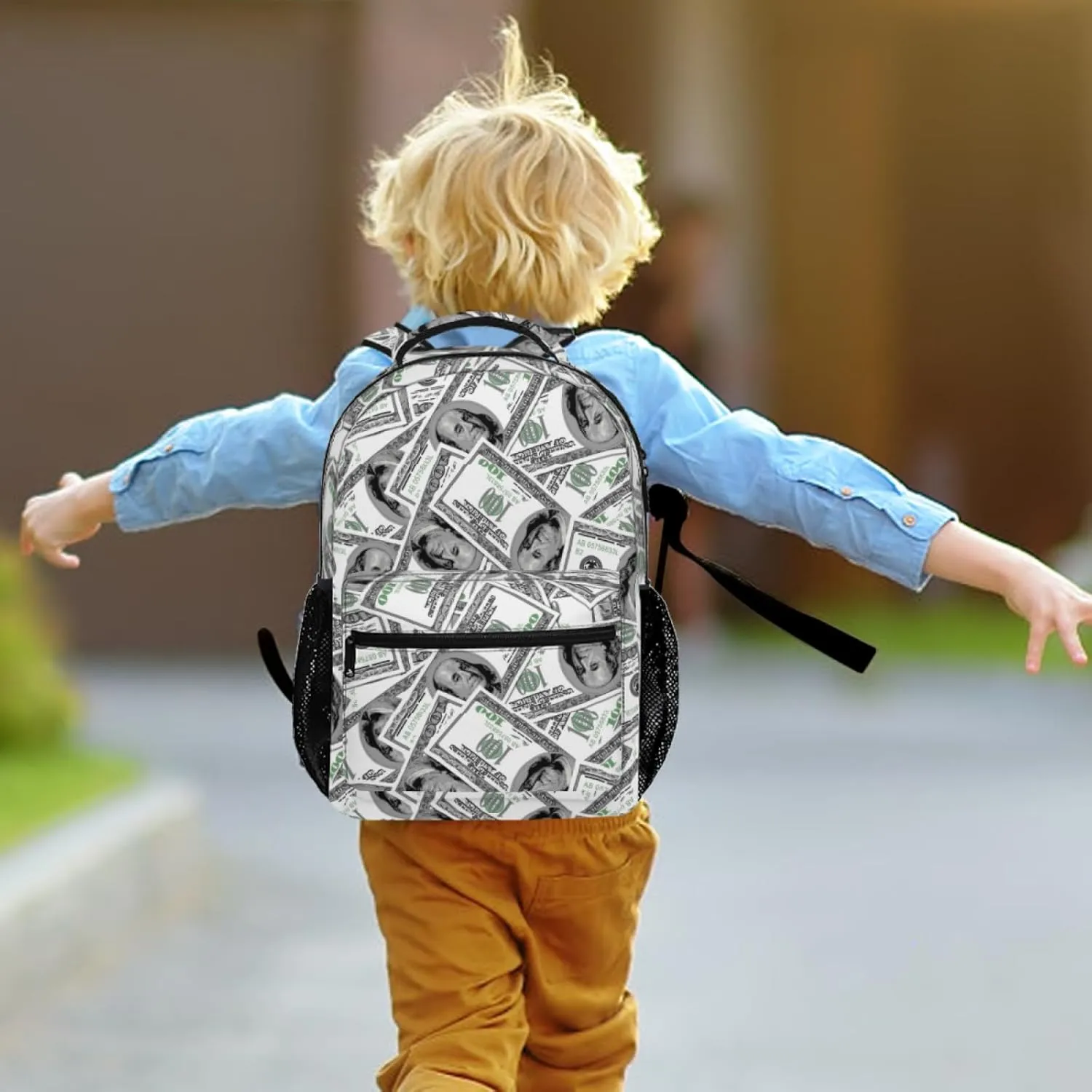 Us Bill Dollars Money Funny Backpack Book Bag Lightweight Casual Daypack for Women Men Travel Laptop 17 Inch