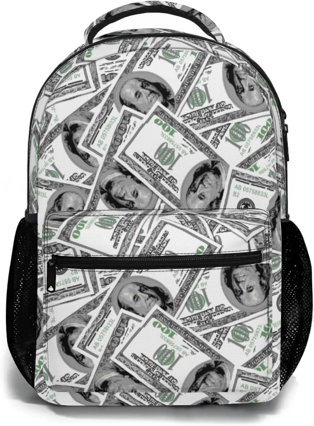 Us Bill Dollars Money Funny Backpack Book Bag Lightweight Casual Daypack for Women Men Travel Laptop 17 Inch