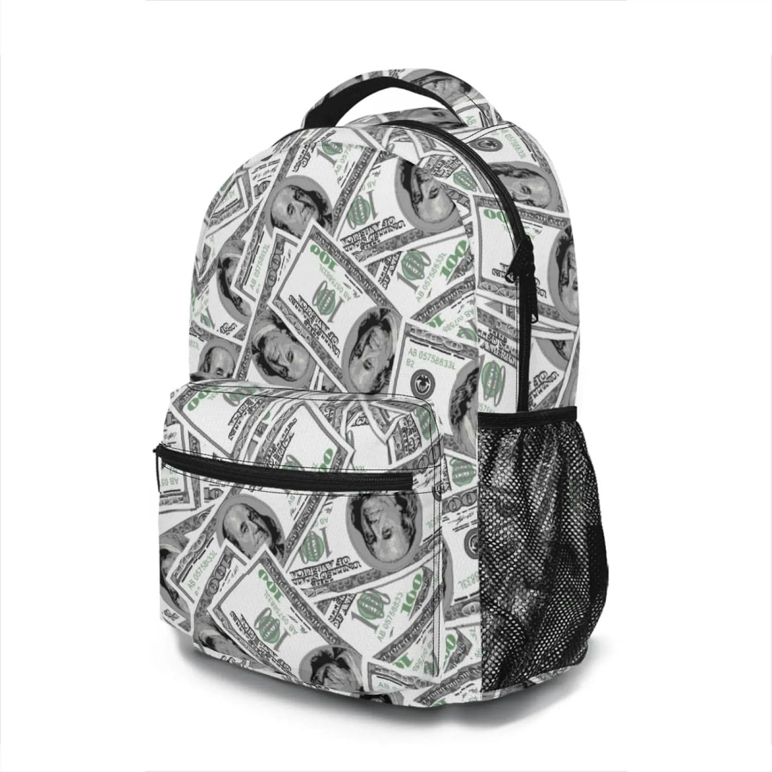 Us Bill Dollars Money Funny Backpack Book Bag Lightweight Casual Daypack for Women Men Travel Laptop 17 Inch