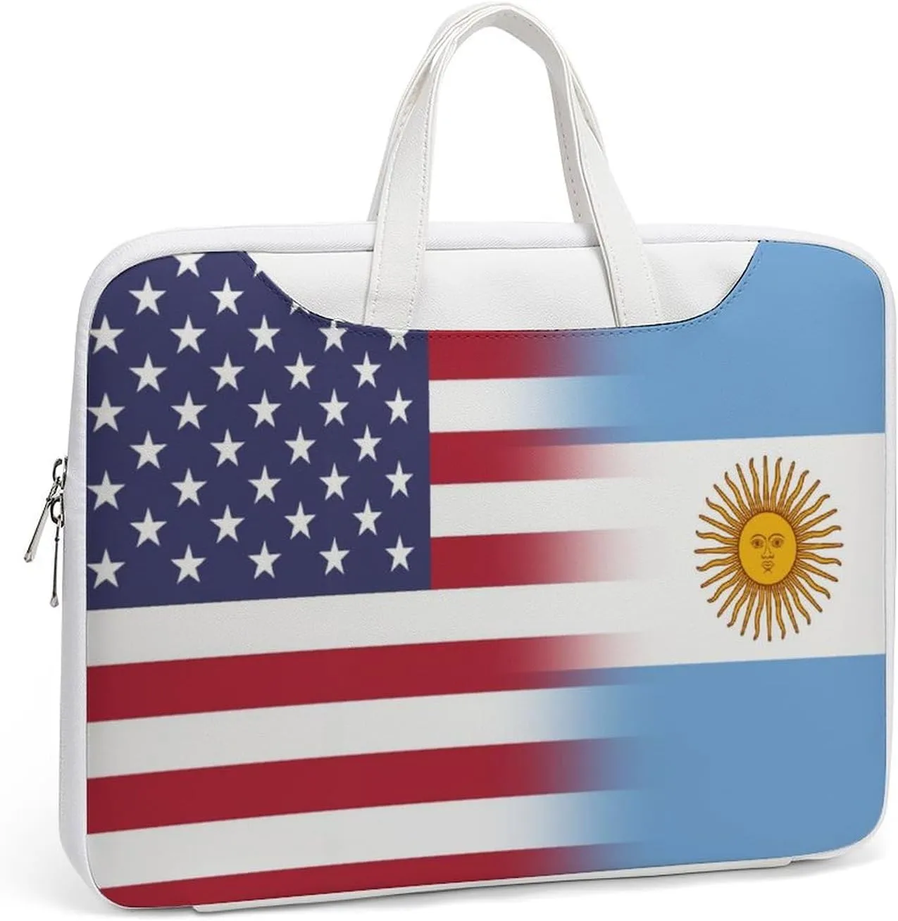 U.S.A Argentina Flag Leather Bag Laptop Case Slim Water Resistant Computer Bags with Handle Briefcase for Work