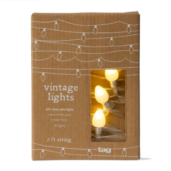Vintage Bulbs LED String Lights - White