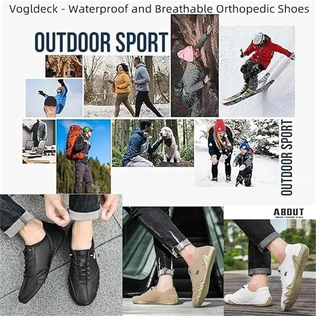 Vogldeck - Waterproof and Breathable Orthopedic Shoes, Vogany Shoes Orthopedic Sneakers Women Outdoor Comfortable Flat Waterproof and Breathable Orthopedic Shoe