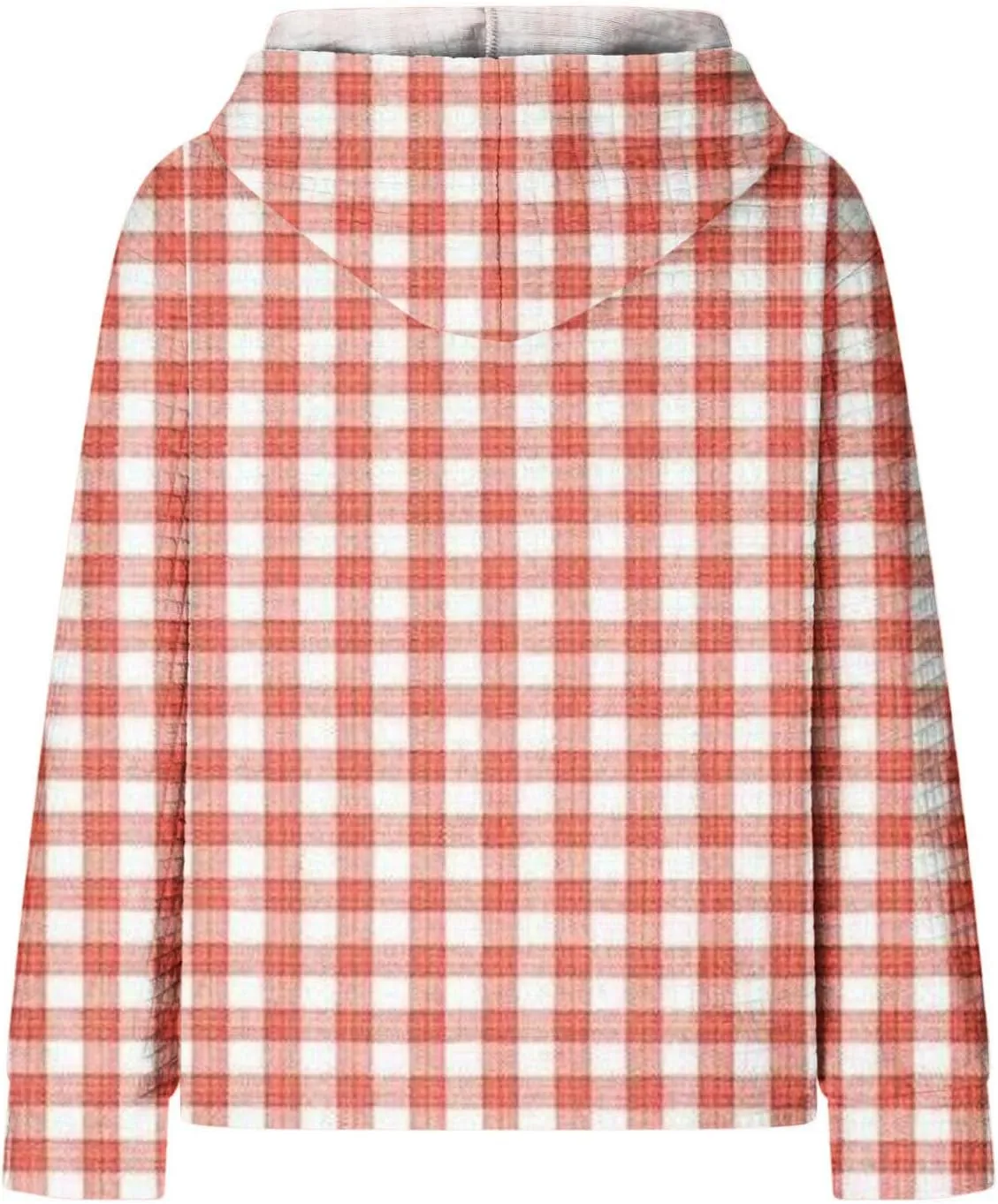 Waffle Hoodie Sweatshirts for Women Long Sleeve Shirts Fall Casual Tops Blouse Plaid Pullover with Pocket 2024, Small
