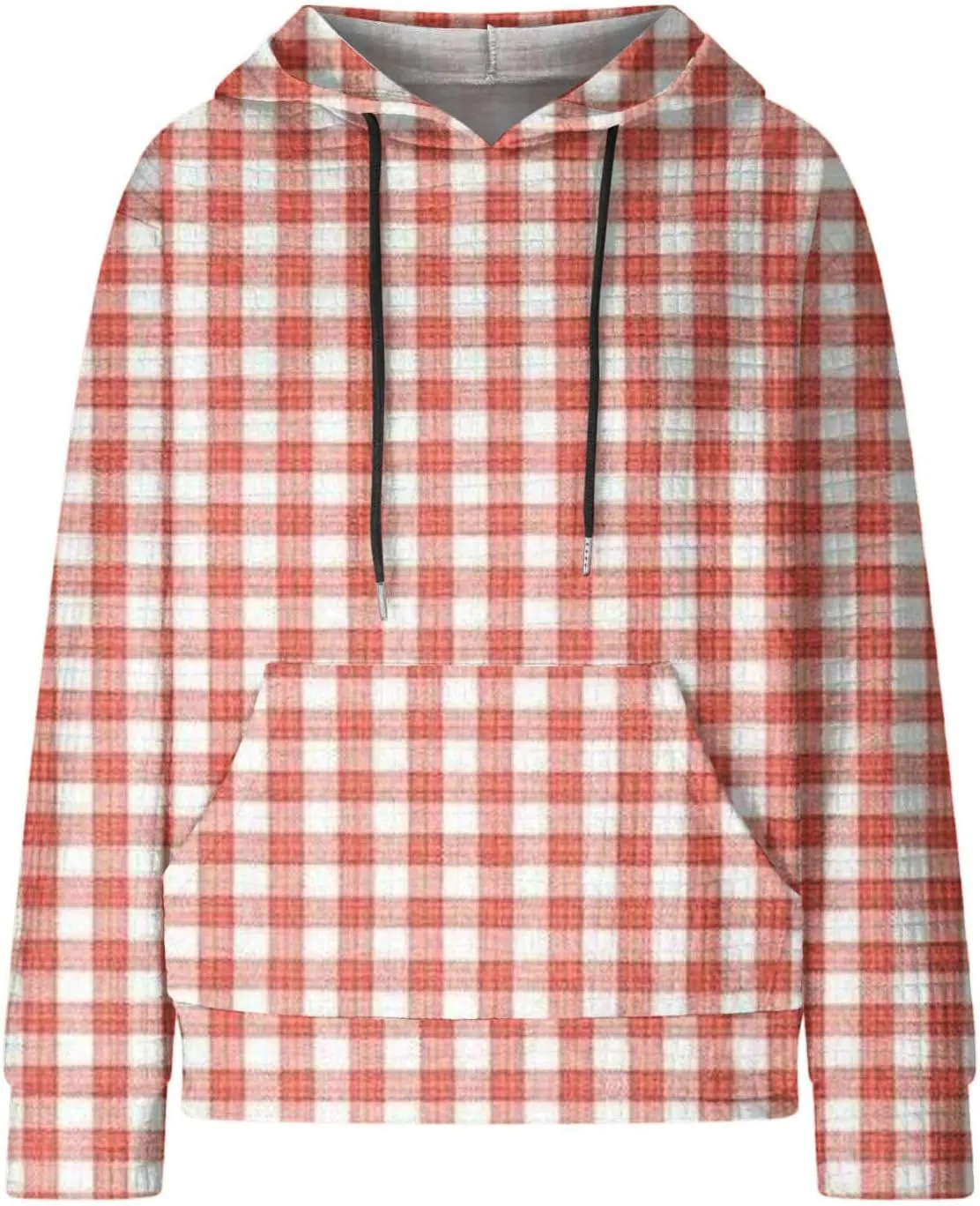 Waffle Hoodie Sweatshirts for Women Long Sleeve Shirts Fall Casual Tops Blouse Plaid Pullover with Pocket 2024, Small