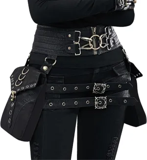 Waist bag,Unique Waist Bag Cool and Functional Hip Pack Gothic Belt Bag Punk Phone Pouches for Outdoor Activities