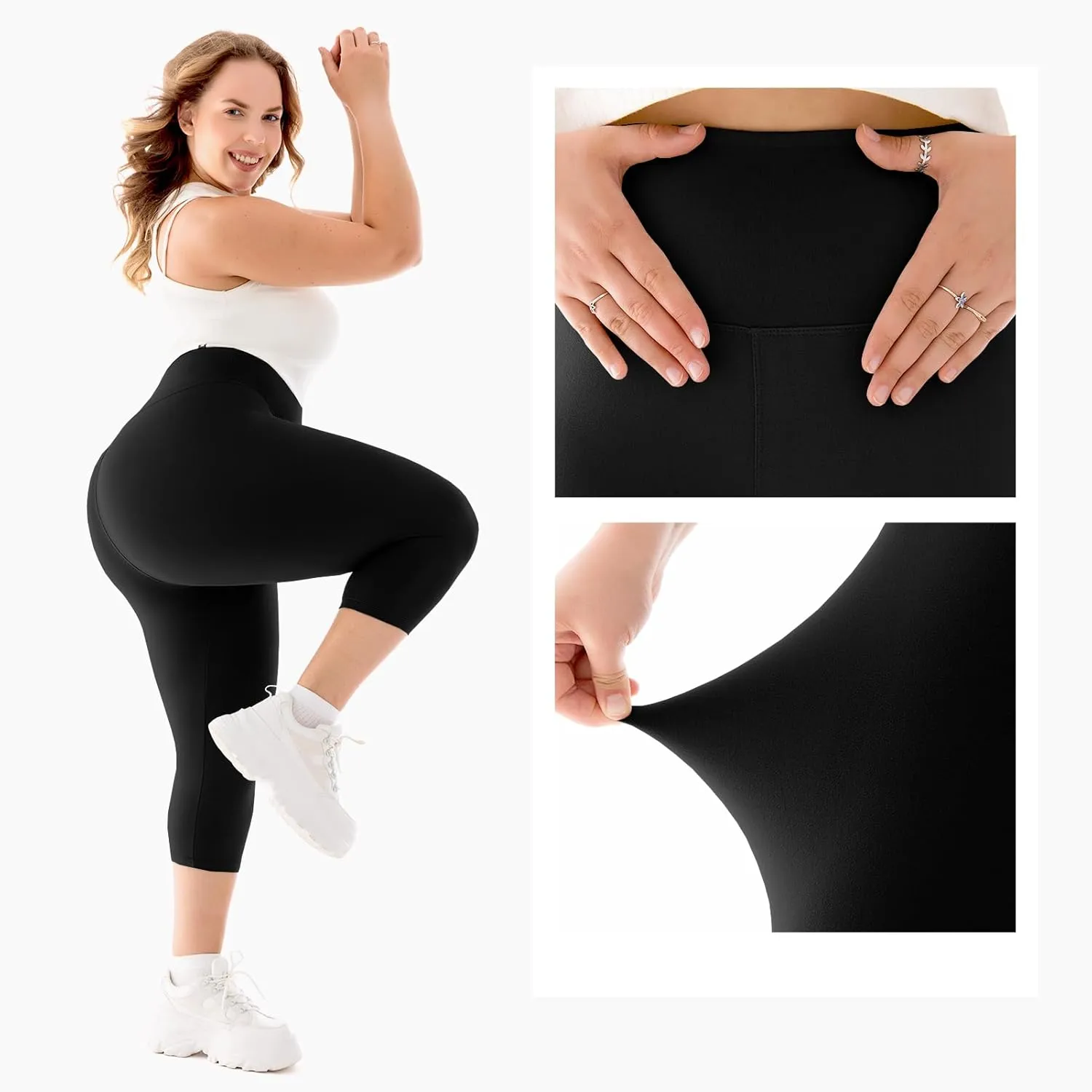 Walifrey High Waist Plus Size Leggings for Women, Buttery Soft Plus Size Leggings