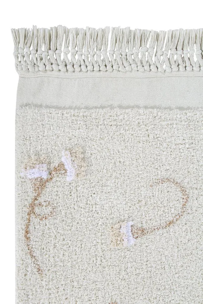 WASHABLE AREA RUG ENGLISH GARDEN IVORY