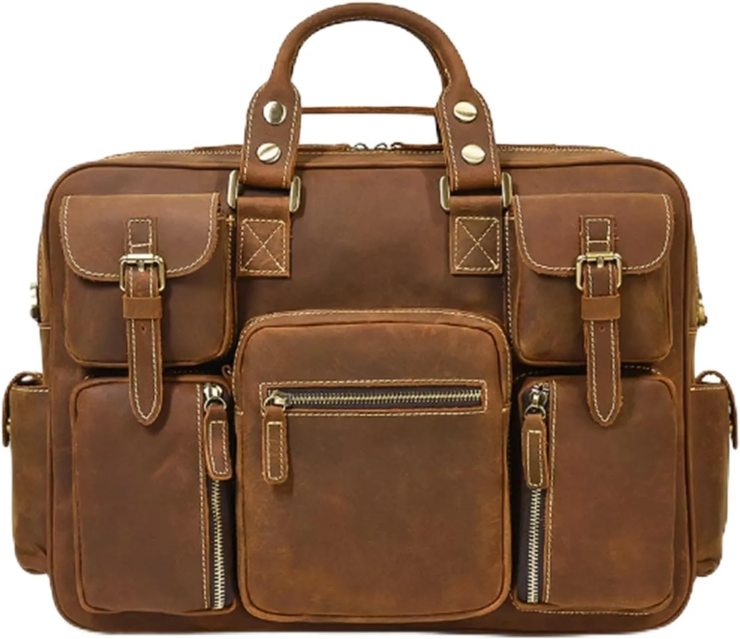 Waterproof Messenger Bag for Men, Leathers, 15" Laptop Briefcase, Vintage Business Crossbody Computer Bags, for Office Business College