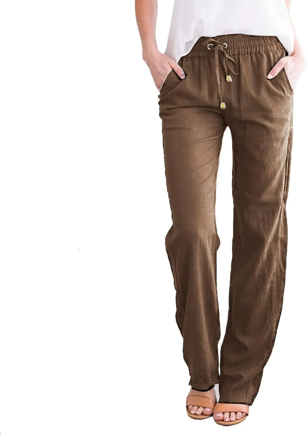 Wide Leg Pants for Women Winter Slim Work Sweatpants with Pockets Barrel Pants Fleece Lined