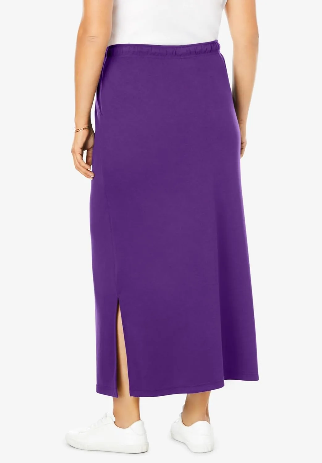 Woman Within Plus Size Petite Sport Knit Side-Slit Skirt