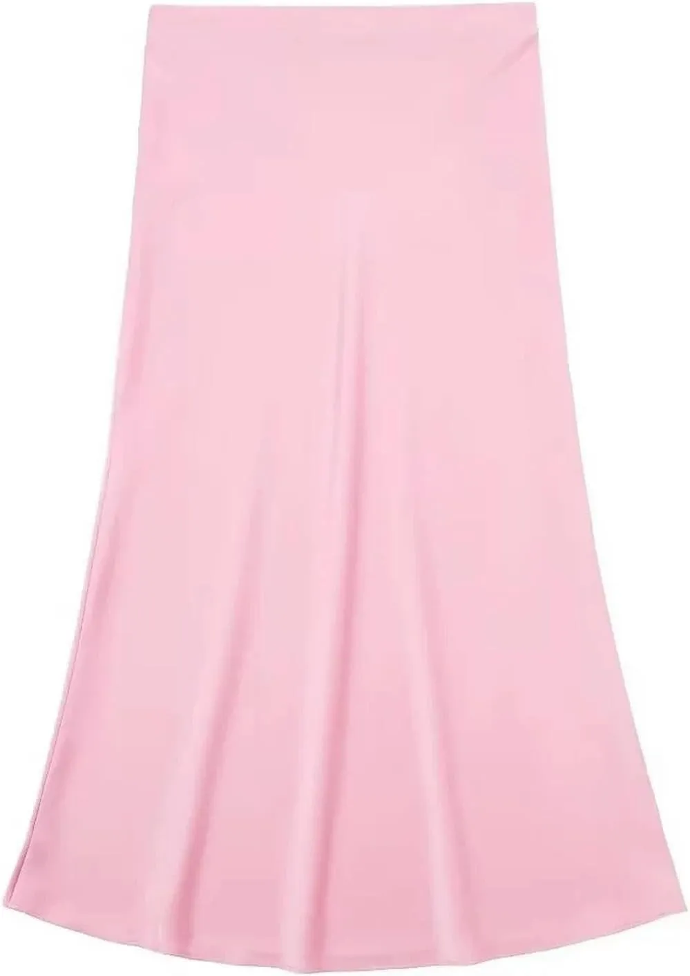 Women Elegant Solid Satin Long Skirt Chic Y2K High Waist Slim Skirts Female Fashion Silk Texture Ladies Tight Midi Skirt