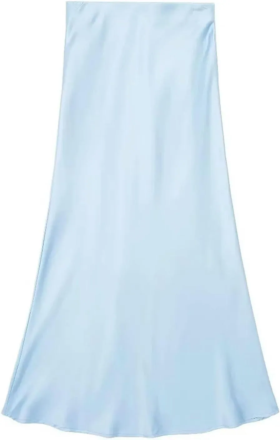 Women Elegant Solid Satin Long Skirt Chic Y2K High Waist Slim Skirts Female Fashion Silk Texture Ladies Tight Midi Skirt