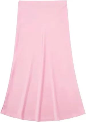 Women Elegant Solid Satin Long Skirt Chic Y2K High Waist Slim Skirts Female Fashion Silk Texture Ladies Tight Midi Skirt