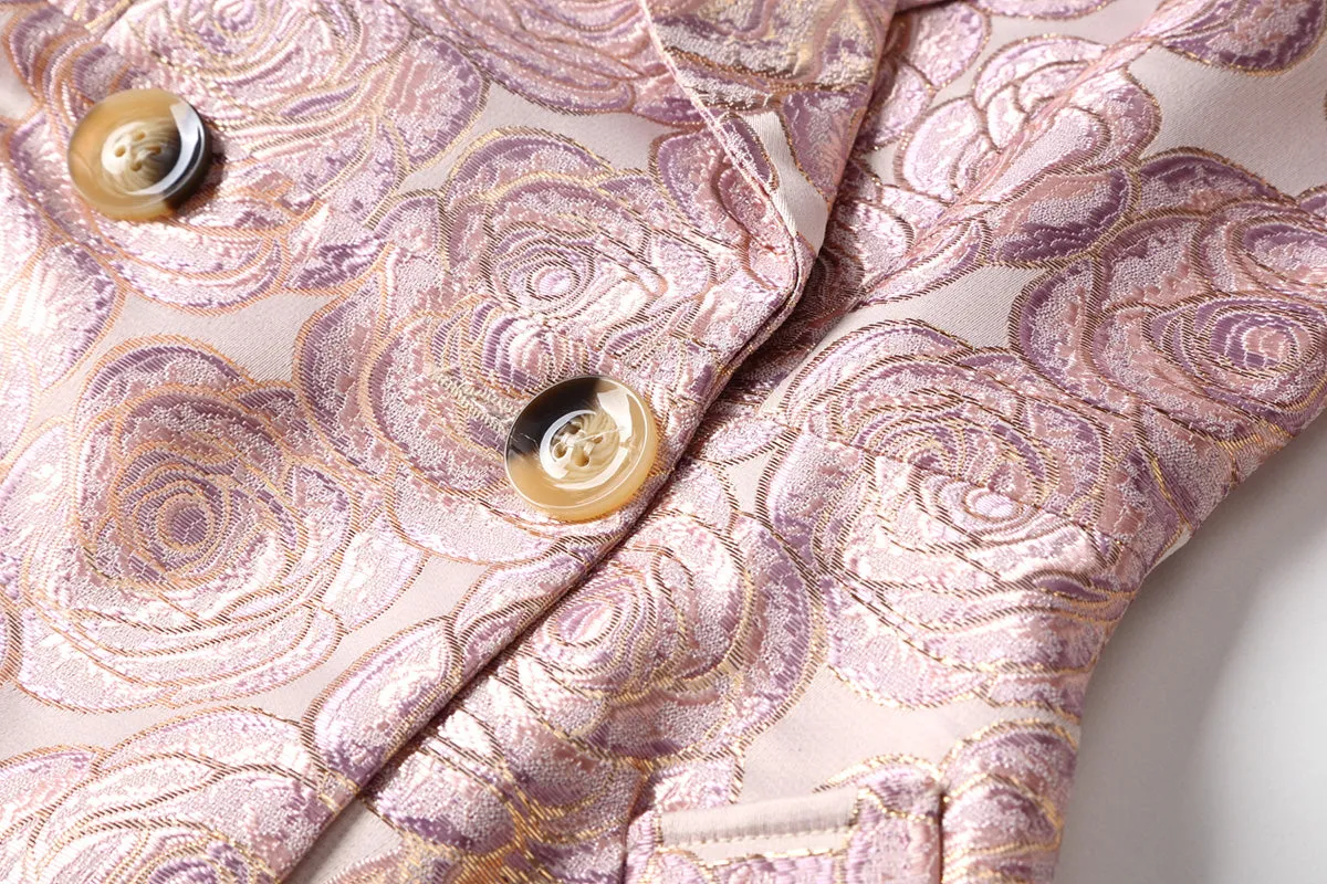 Women Floral Trench  Jacquard Outfit Coats