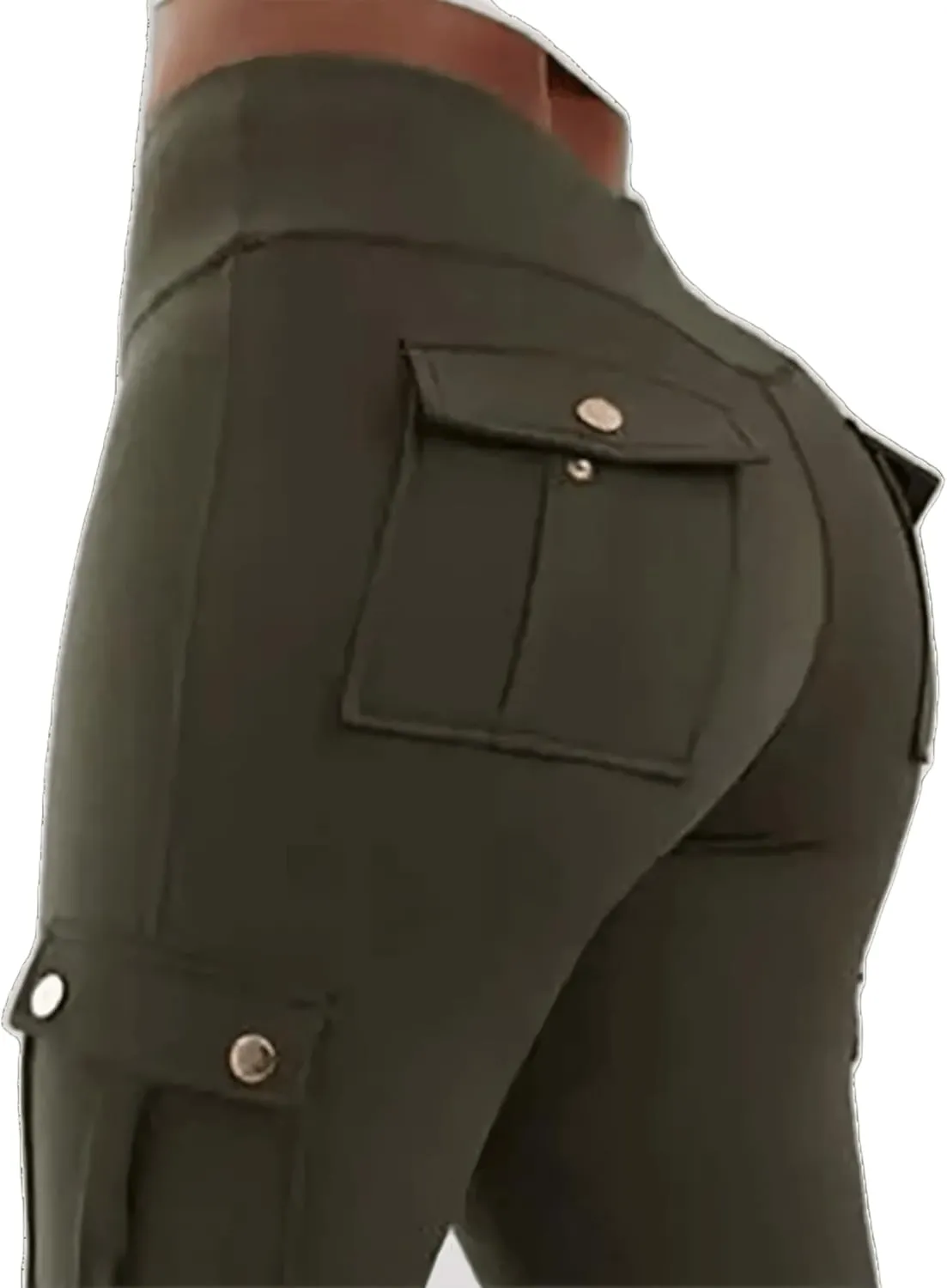 Women High Waist Cargo Leggings Workout Leggings Tummy Control Yoga Pants with Pocket