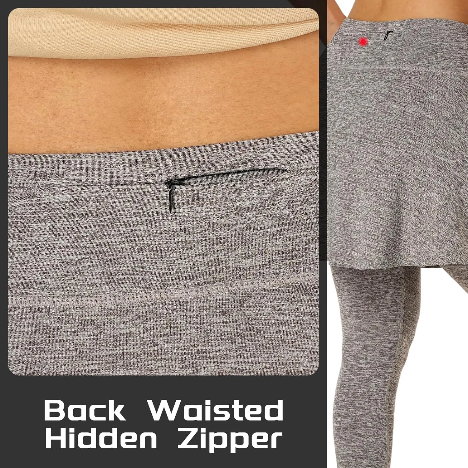 Women Skirted Leggings with Pockets,Tennis Skorts Skirts with Leggings Yoga Skorts Capris