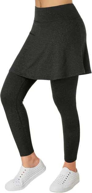 Women Skirted Leggings with Pockets,Tennis Skorts Skirts with Leggings Yoga Skorts Capris