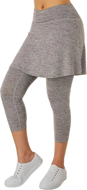 Women Skirted Leggings with Pockets,Tennis Skorts Skirts with Leggings Yoga Skorts Capris