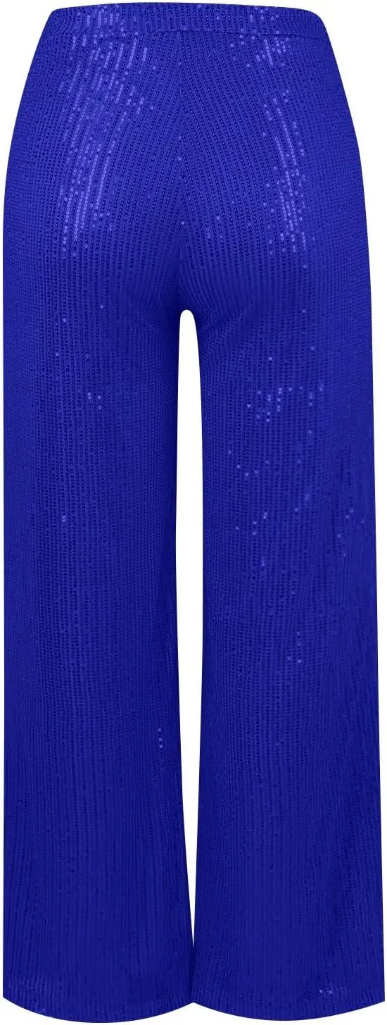 Women Wide Leg Pants 2024 Flowy Elastic Waist Pants Casual Palazzo Pants Baggy Casual Work Pants Spring Outfits