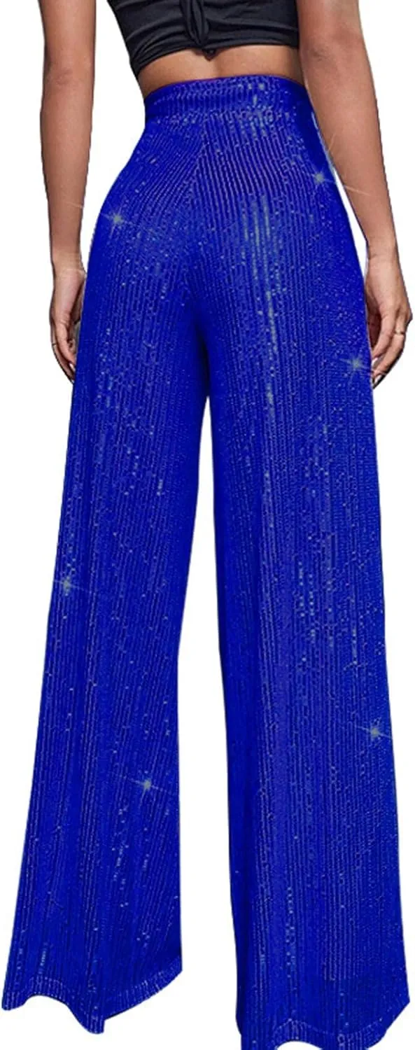 Women Wide Leg Pants 2024 Flowy Elastic Waist Pants Casual Palazzo Pants Baggy Casual Work Pants Spring Outfits