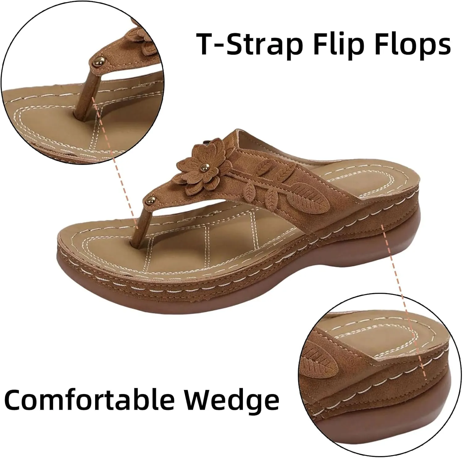 Womens Arch Support Soft Cushion Flip Flops Yoga Mat Comfortable Walking Thong Sandals Slip On Wedge Sandal Indoor Outdoor for Summer