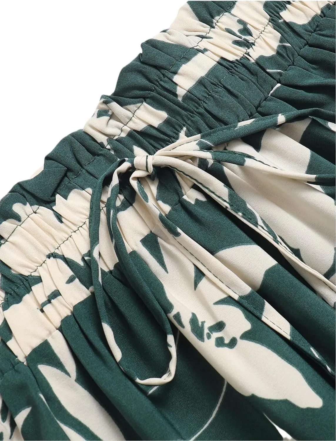 Women's Boho Floral Tiered Maxi Skirt,Elegant Pleated Elastic Waist Summer Flowy A-line Midi Long Skirt