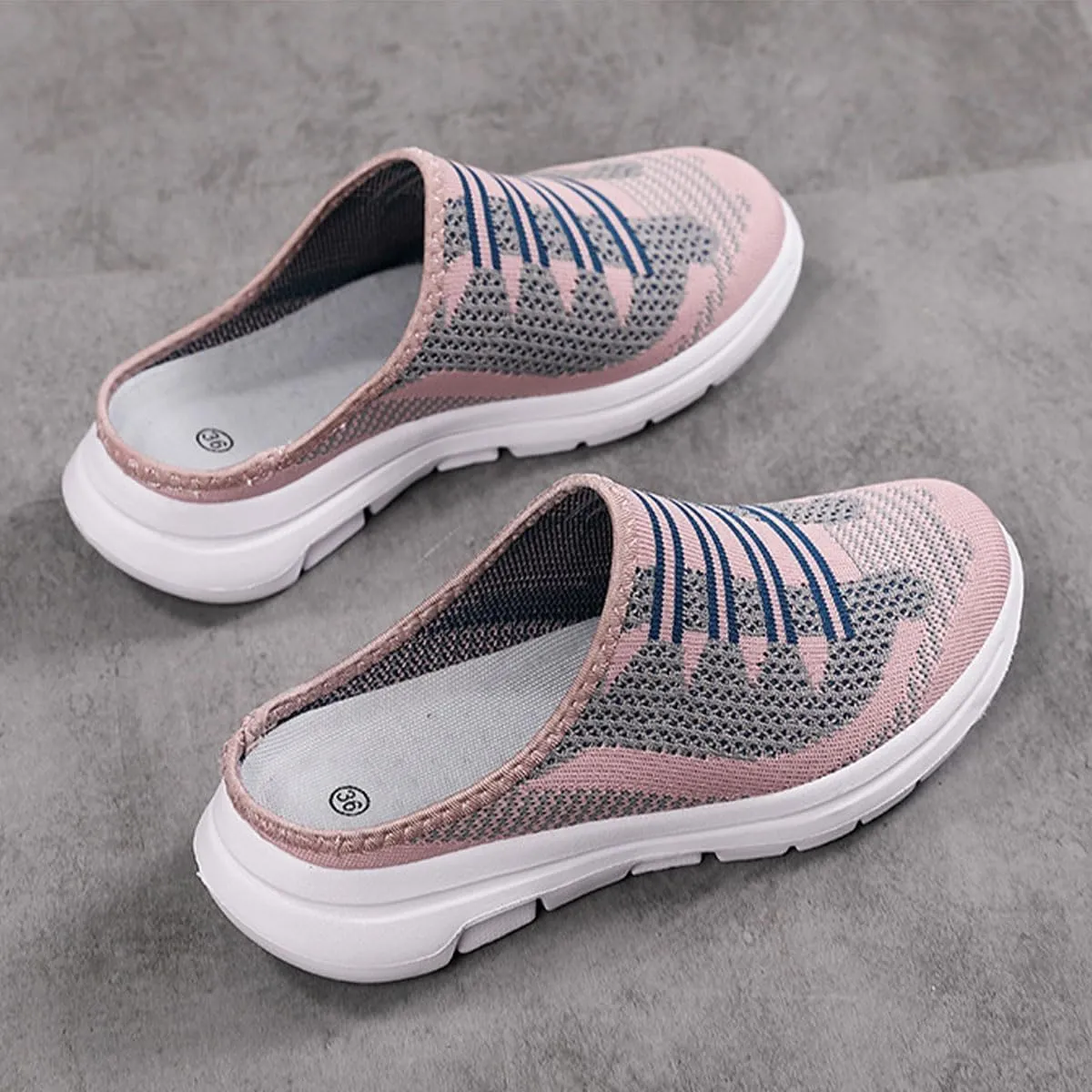 Women's Breathable Mesh Open Back Sneakers,Slip On Breathable Open Back Orthopedic Walking Shoes for Women's